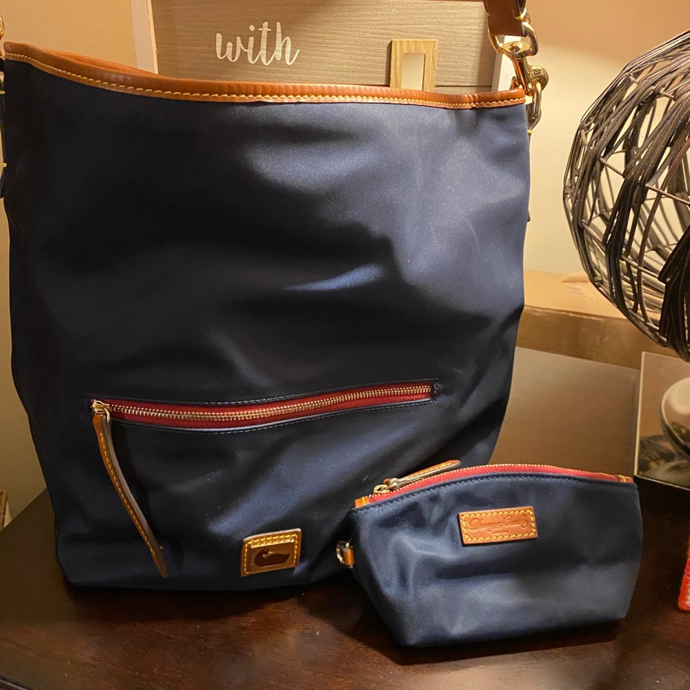 Dooney and Burke nylon shoulder bag with accessory